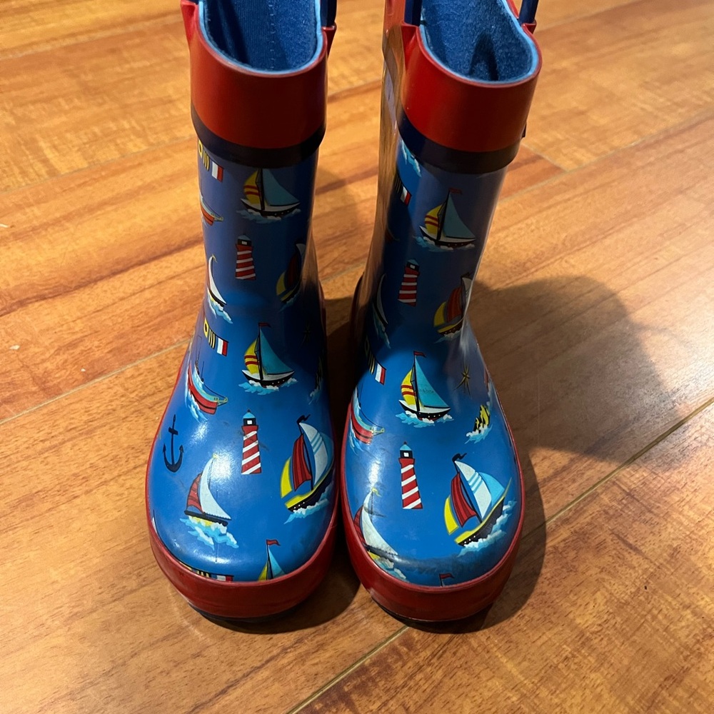 Sailboat rain boots